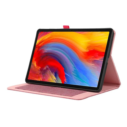 For Lenovo Tab M11 Plus Leather Case Card Holder Cloth Texture Tablet Stand Cover