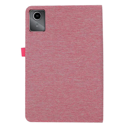 For Lenovo Tab M11 Plus Leather Case Card Holder Cloth Texture Tablet Stand Cover