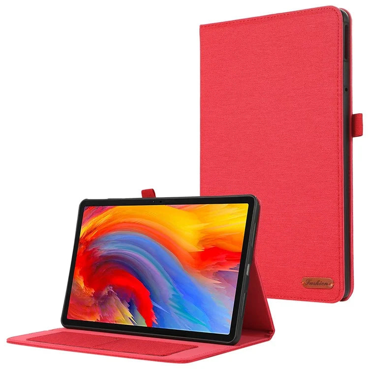 For Lenovo Tab M11 Plus Leather Case Card Holder Cloth Texture Tablet Stand Cover