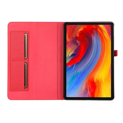 For Lenovo Tab M11 Plus Leather Case Card Holder Cloth Texture Tablet Stand Cover