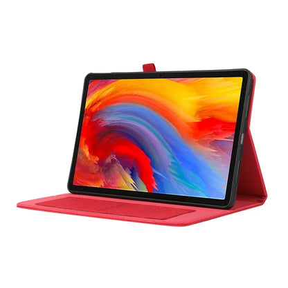 For Lenovo Tab M11 Plus Leather Case Card Holder Cloth Texture Tablet Stand Cover