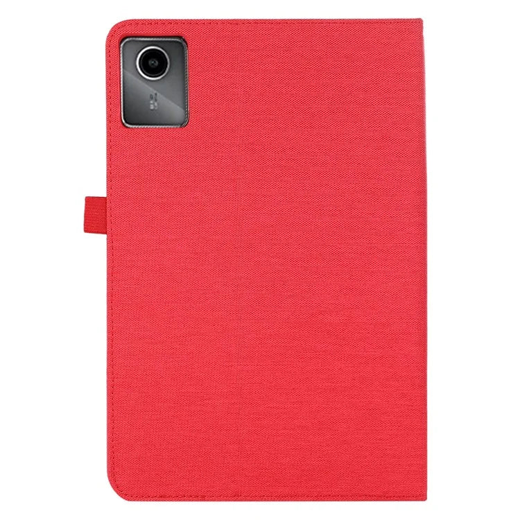 For Lenovo Tab M11 Plus Leather Case Card Holder Cloth Texture Tablet Stand Cover