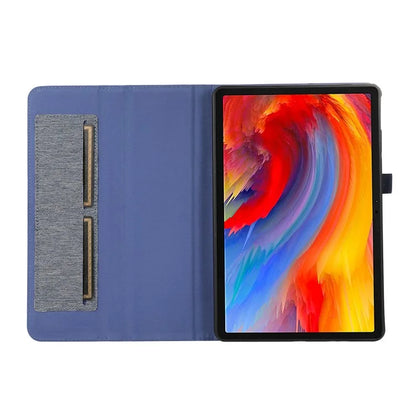 For Lenovo Tab M11 Plus Leather Case Card Holder Cloth Texture Tablet Stand Cover