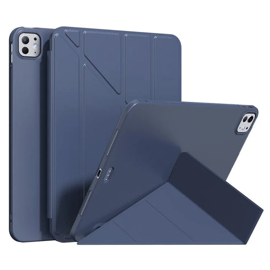 For iPad Pro 11 (2024) Case Origami Stand Leather Tablet Cover with Auto Wake / Sleep