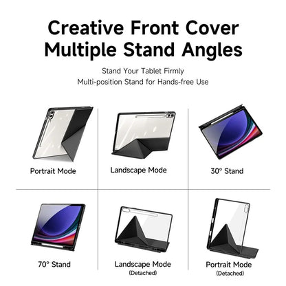 DUX DUCIS Magi Series for Samsung Galaxy Tab S9+ / S9 FE+ Leather Case Origami Stand Auto Wake / Sleep Cover