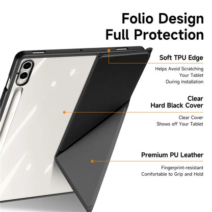 DUX DUCIS Magi Series for Samsung Galaxy Tab S9+ / S9 FE+ Leather Case Origami Stand Auto Wake / Sleep Cover