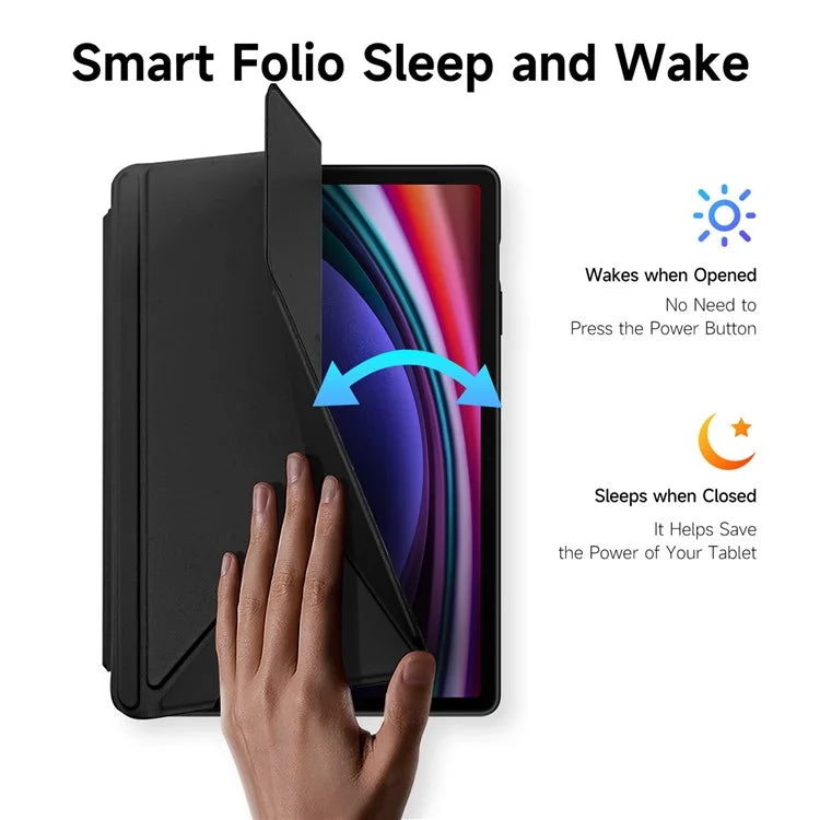 DUX DUCIS Magi Series for Samsung Galaxy Tab S9+ / S9 FE+ Leather Case Origami Stand Auto Wake / Sleep Cover