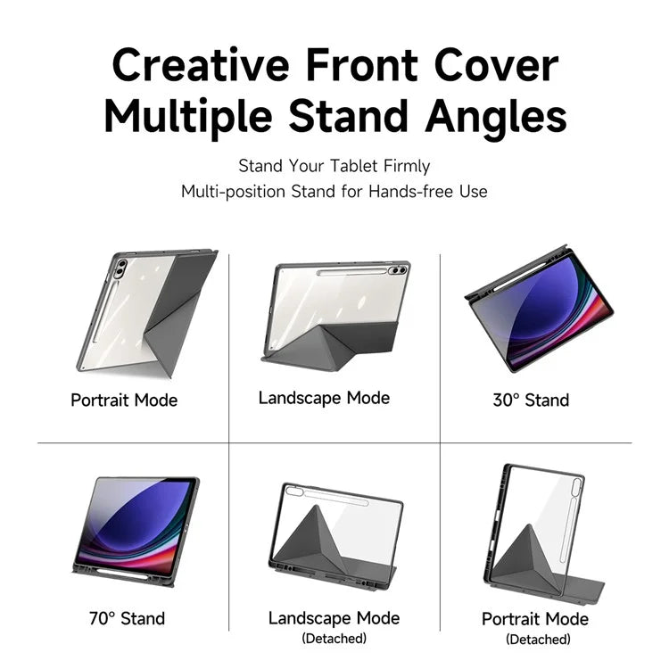 DUX DUCIS Magi Series for Samsung Galaxy Tab S9+ / S9 FE+ Leather Case Origami Stand Auto Wake / Sleep Cover