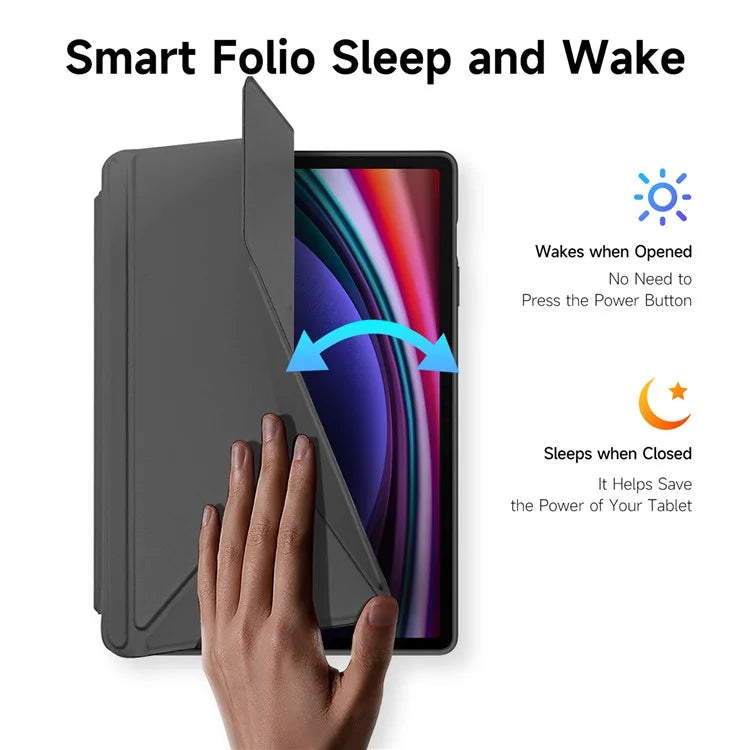 DUX DUCIS Magi Series for Samsung Galaxy Tab S9+ / S9 FE+ Leather Case Origami Stand Auto Wake / Sleep Cover