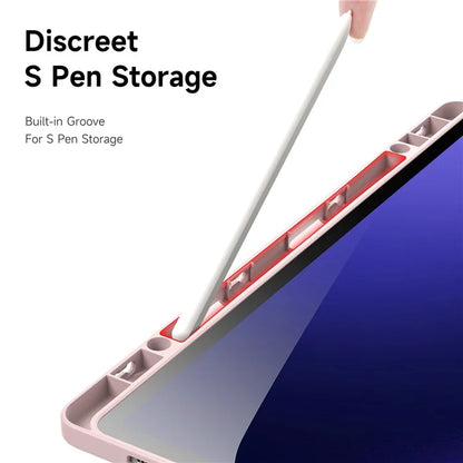 DUX DUCIS Magi Series for Samsung Galaxy Tab S9+ / S9 FE+ Leather Case Origami Stand Auto Wake / Sleep Cover