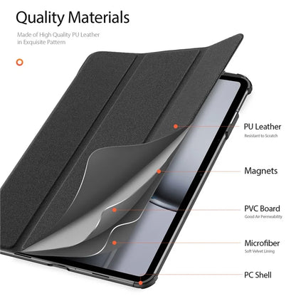 DUX DUCIS Domo Series for OnePlus Pad 2 / Pad Pro Case Tri-Fold Stand PU Leather Tablet Cover