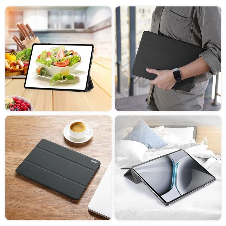 DUX DUCIS Domo Series for OnePlus Pad 2 / Pad Pro Case Tri-Fold Stand PU Leather Tablet Cover