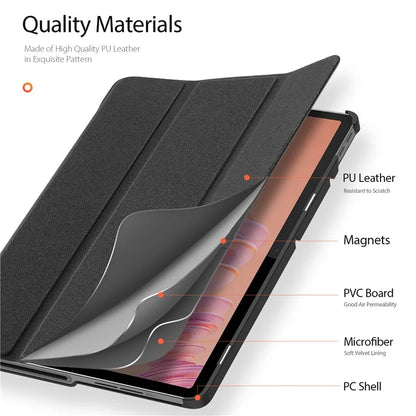 DUX DUCIS Domo Series for Lenovo Tab Plus Leather Case Tri-Fold Stand Anti-Scratch Tablet Cover