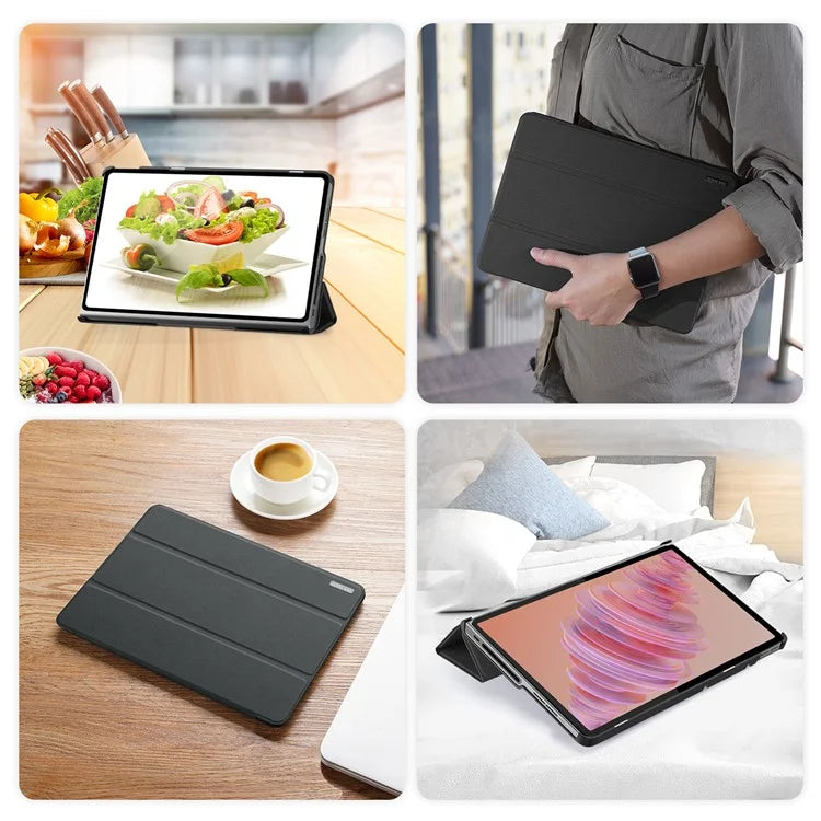 DUX DUCIS Domo Series for Lenovo Tab Plus Leather Case Tri-Fold Stand Anti-Scratch Tablet Cover