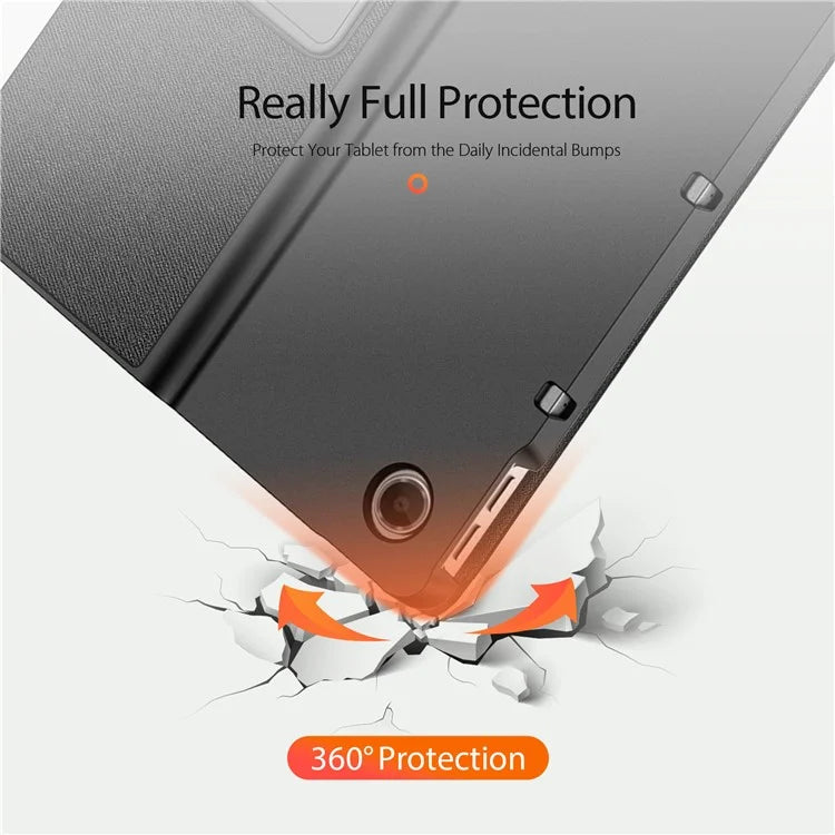 DUX DUCIS Domo Series for Lenovo Tab Plus Leather Case Tri-Fold Stand Anti-Scratch Tablet Cover