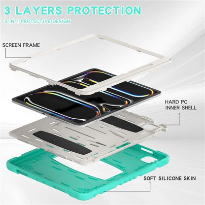 For iPad Pro 13 (2024) Kickstand Case PC+Silicone Anti-Drop Tablet Cover