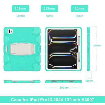 For iPad Pro 13 (2024) Kickstand Case PC+Silicone Anti-Drop Tablet Cover