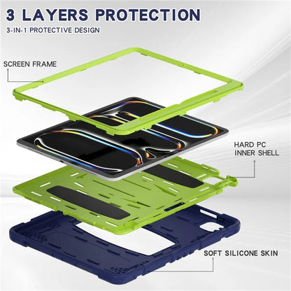 For iPad Pro 13 (2024) Kickstand Case PC+Silicone Anti-Drop Tablet Cover