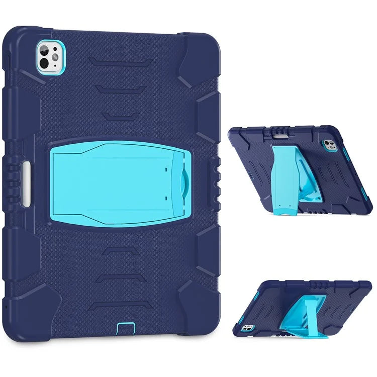 For iPad Pro 13 (2024) Kickstand Case PC+Silicone Anti-Drop Tablet Cover