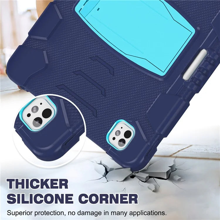 For iPad Pro 13 (2024) Kickstand Case PC+Silicone Anti-Drop Tablet Cover