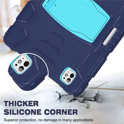 For iPad Pro 13 (2024) Kickstand Case PC+Silicone Anti-Drop Tablet Cover