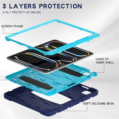 For iPad Pro 13 (2024) Kickstand Case PC+Silicone Anti-Drop Tablet Cover