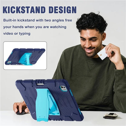 For iPad Pro 13 (2024) Kickstand Case PC+Silicone Anti-Drop Tablet Cover