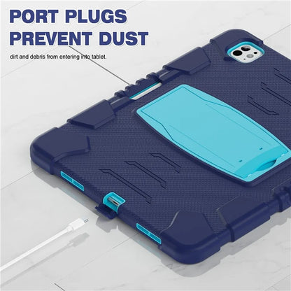 For iPad Pro 13 (2024) Kickstand Case PC+Silicone Anti-Drop Tablet Cover