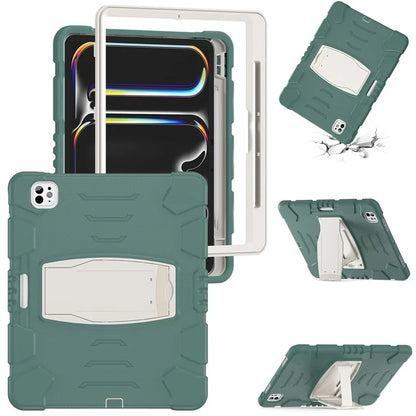 For iPad Pro 13 (2024) Kickstand Case PC+Silicone Anti-Drop Tablet Cover