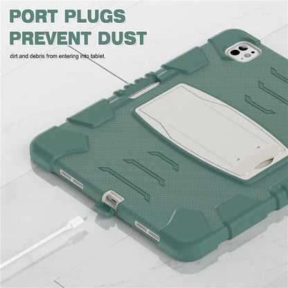 For iPad Pro 13 (2024) Kickstand Case PC+Silicone Anti-Drop Tablet Cover