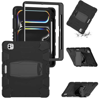 For iPad Pro 13 (2024) Kickstand Case PC+Silicone Anti-Drop Tablet Cover