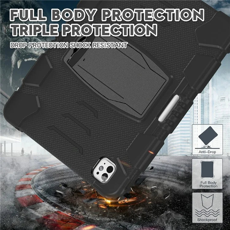 For iPad Pro 13 (2024) Kickstand Case PC+Silicone Anti-Drop Tablet Cover