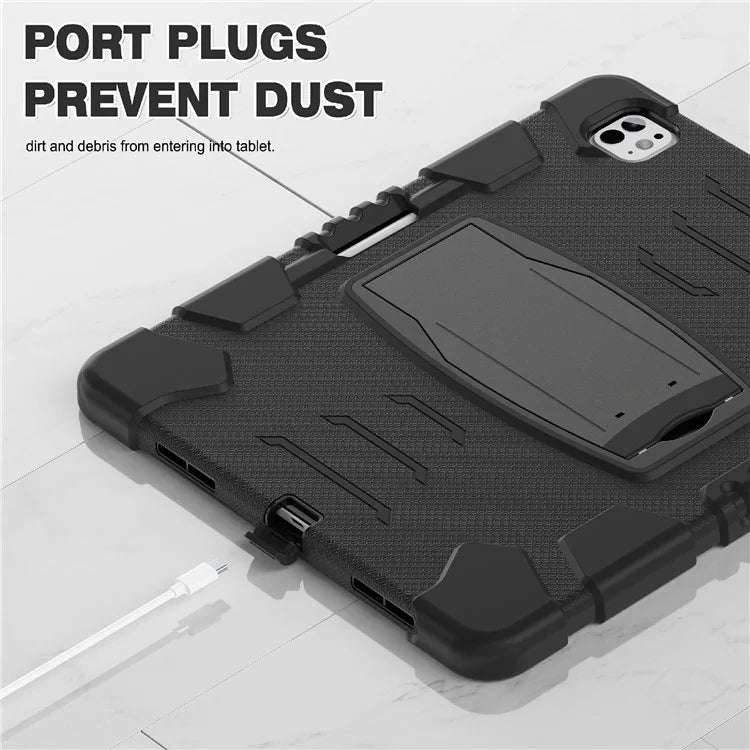 For iPad Pro 13 (2024) Kickstand Case PC+Silicone Anti-Drop Tablet Cover