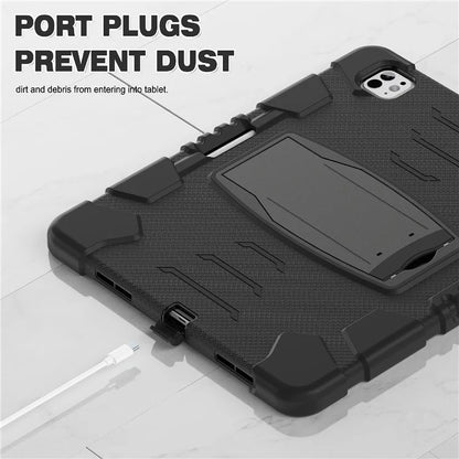 For iPad Pro 13 (2024) Kickstand Case PC+Silicone Anti-Drop Tablet Cover