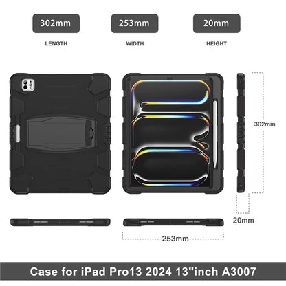 For iPad Pro 13 (2024) Kickstand Case PC+Silicone Anti-Drop Tablet Cover