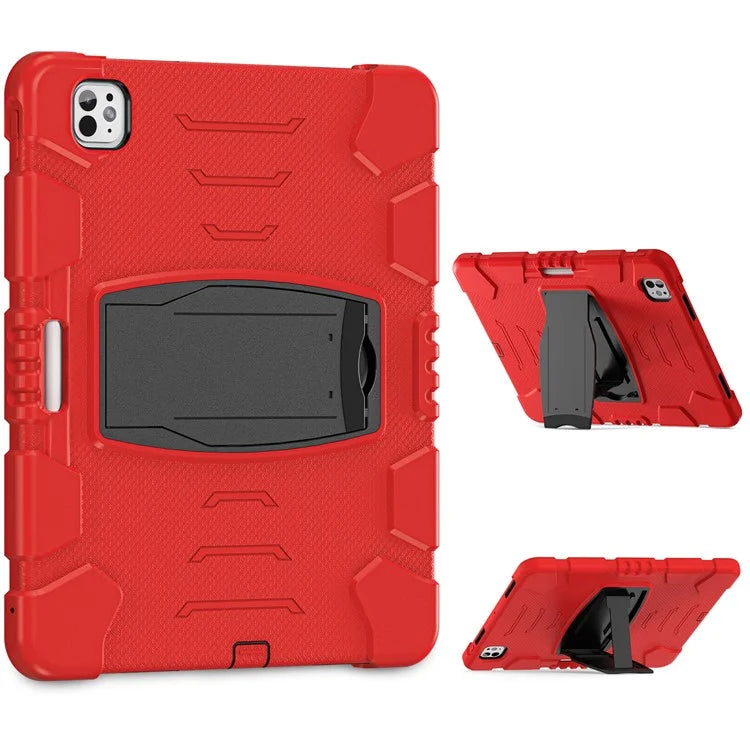 For iPad Pro 13 (2024) Kickstand Case PC+Silicone Anti-Drop Tablet Cover