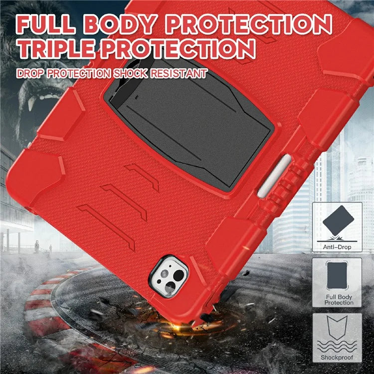 For iPad Pro 13 (2024) Kickstand Case PC+Silicone Anti-Drop Tablet Cover