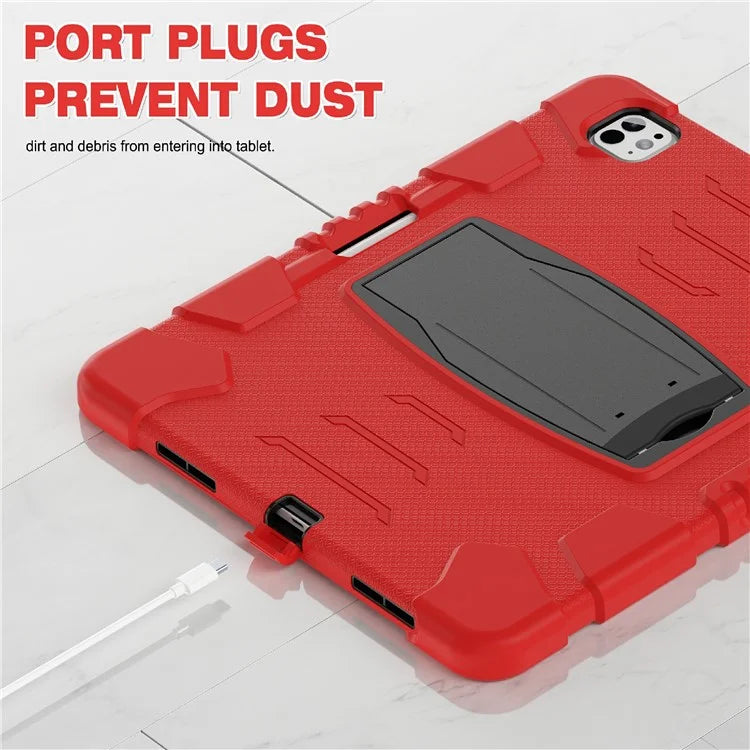 For iPad Pro 13 (2024) Kickstand Case PC+Silicone Anti-Drop Tablet Cover