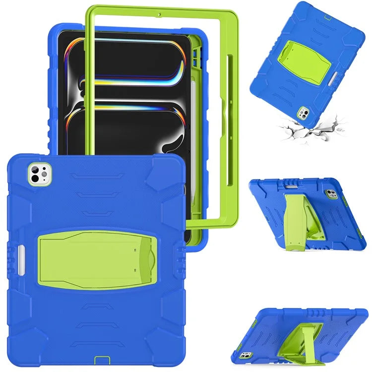 For iPad Pro 13 (2024) Kickstand Case PC+Silicone Anti-Drop Tablet Cover
