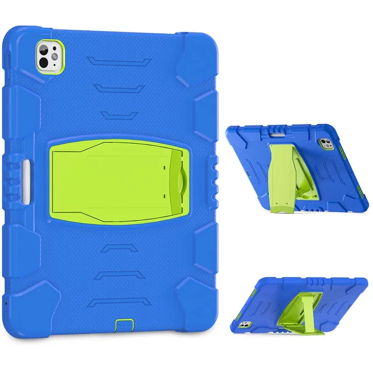 For iPad Pro 13 (2024) Kickstand Case PC+Silicone Anti-Drop Tablet Cover