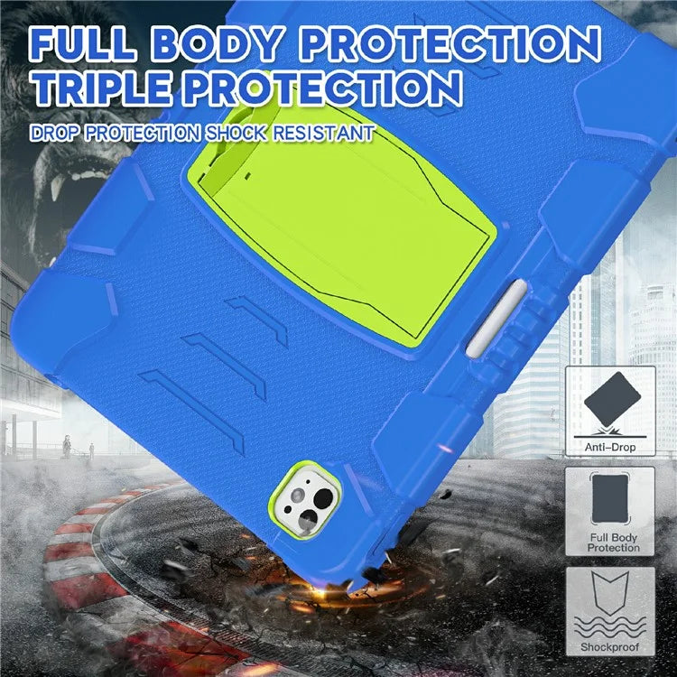 For iPad Pro 13 (2024) Kickstand Case PC+Silicone Anti-Drop Tablet Cover