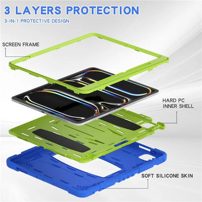 For iPad Pro 13 (2024) Kickstand Case PC+Silicone Anti-Drop Tablet Cover