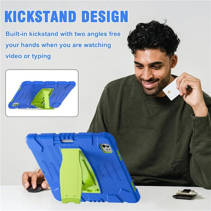 For iPad Pro 13 (2024) Kickstand Case PC+Silicone Anti-Drop Tablet Cover