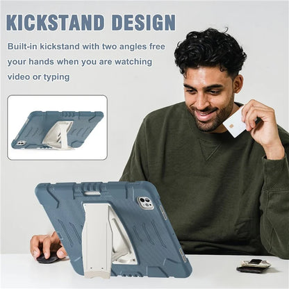 For iPad Pro 13 (2024) Kickstand Case PC+Silicone Anti-Drop Tablet Cover