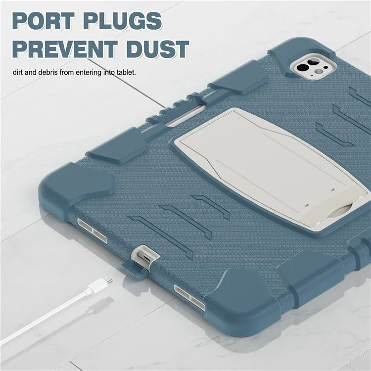 For iPad Pro 13 (2024) Kickstand Case PC+Silicone Anti-Drop Tablet Cover
