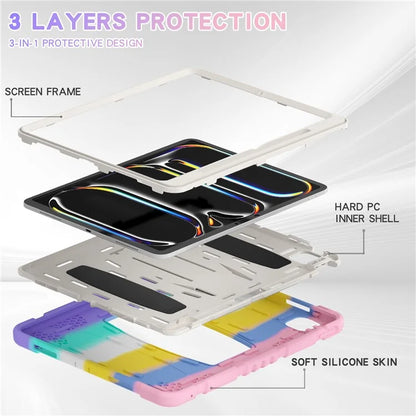 For iPad Pro 13 (2024) Kickstand Case PC+Silicone Anti-Drop Tablet Cover