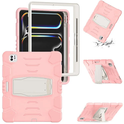 For iPad Pro 13 (2024) Kickstand Case PC+Silicone Anti-Drop Tablet Cover