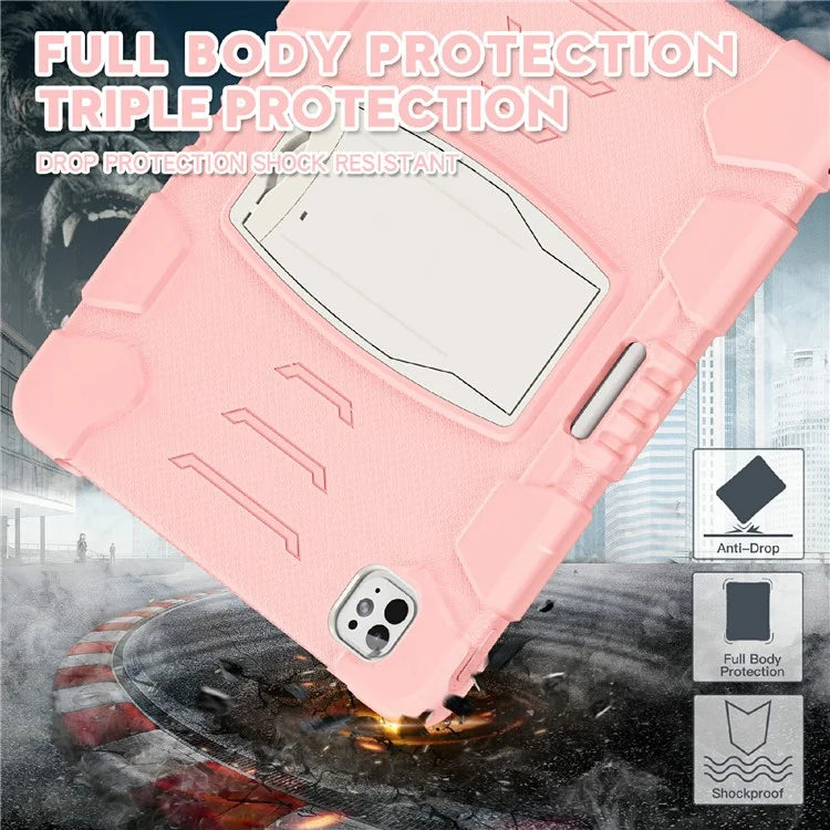 For iPad Pro 13 (2024) Kickstand Case PC+Silicone Anti-Drop Tablet Cover