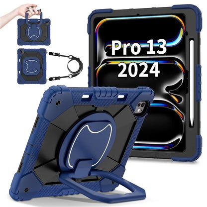 For iPad Pro 13 (2024) Kickstand Case Silicone+PC Tablet Cover