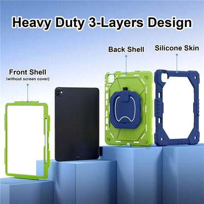 For iPad Pro 13 (2024) Kickstand Case Silicone+PC Tablet Cover